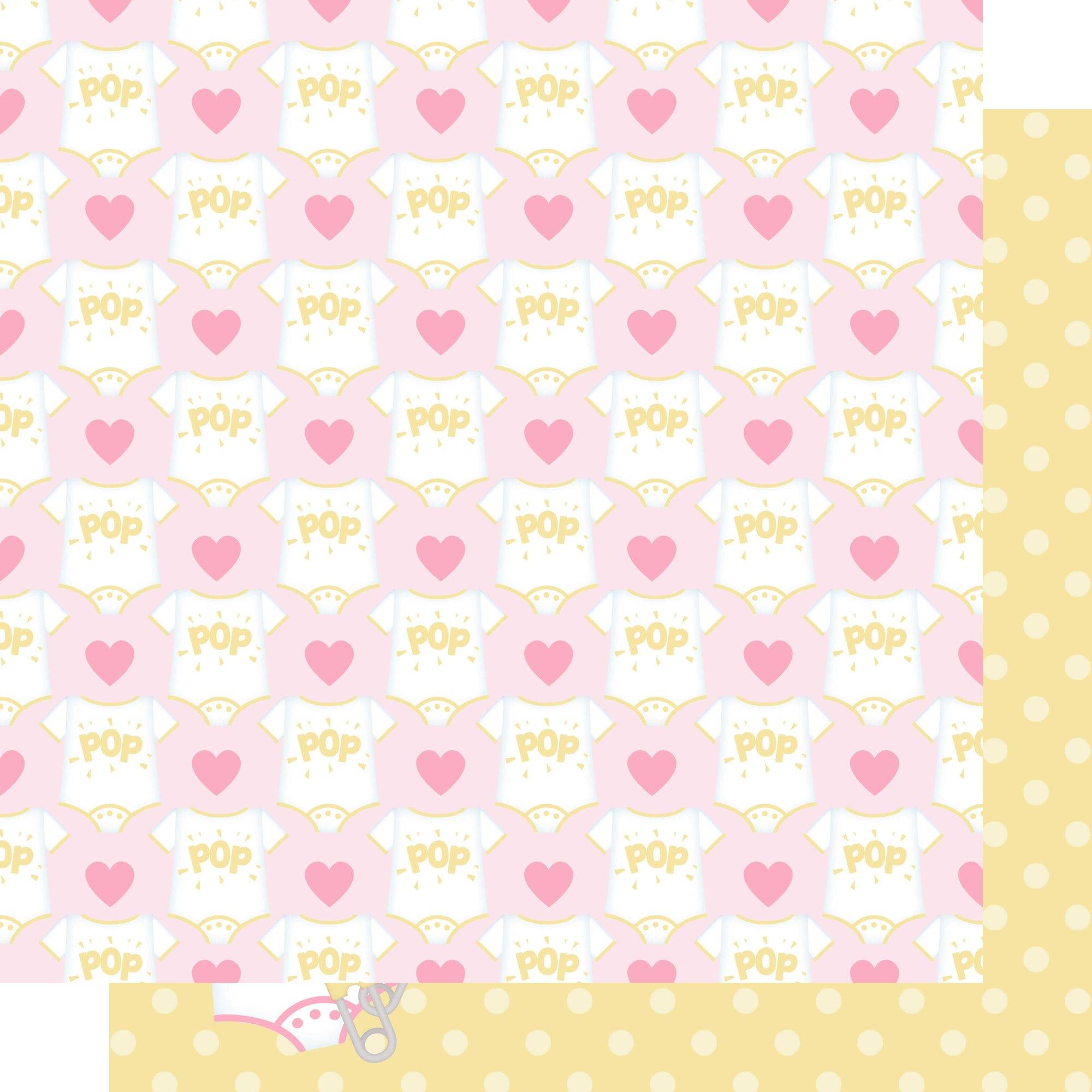 Ready To Pop Collection Onesie Girl 12 x 12 Double-Sided Scrapbook Paper by SSC Designs