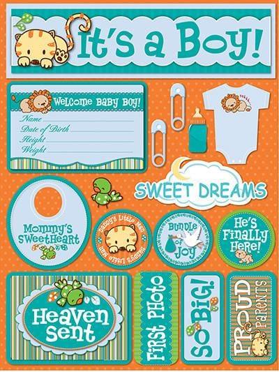 Signature Series Collection It's a Boy 5 x 6 Scrapbook Embellishment by Reminisce - Scrapbook Supply Companies