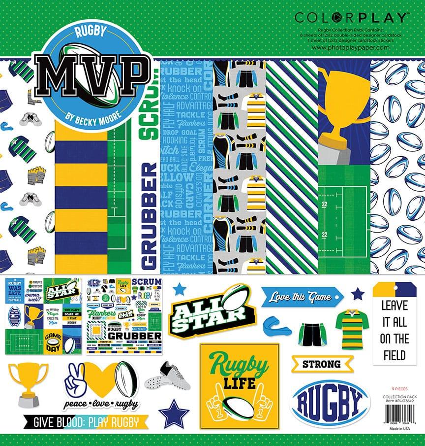 MVP Rugby Collection 12 x 12 Paper & Sticker Collection Pack by Photo Play Paper