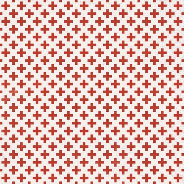 Covid-19 Collection Red Cross 12 x 12 Double Sided Scrapbook Paper by Scrapbook Customs - Scrapbook Supply Companies