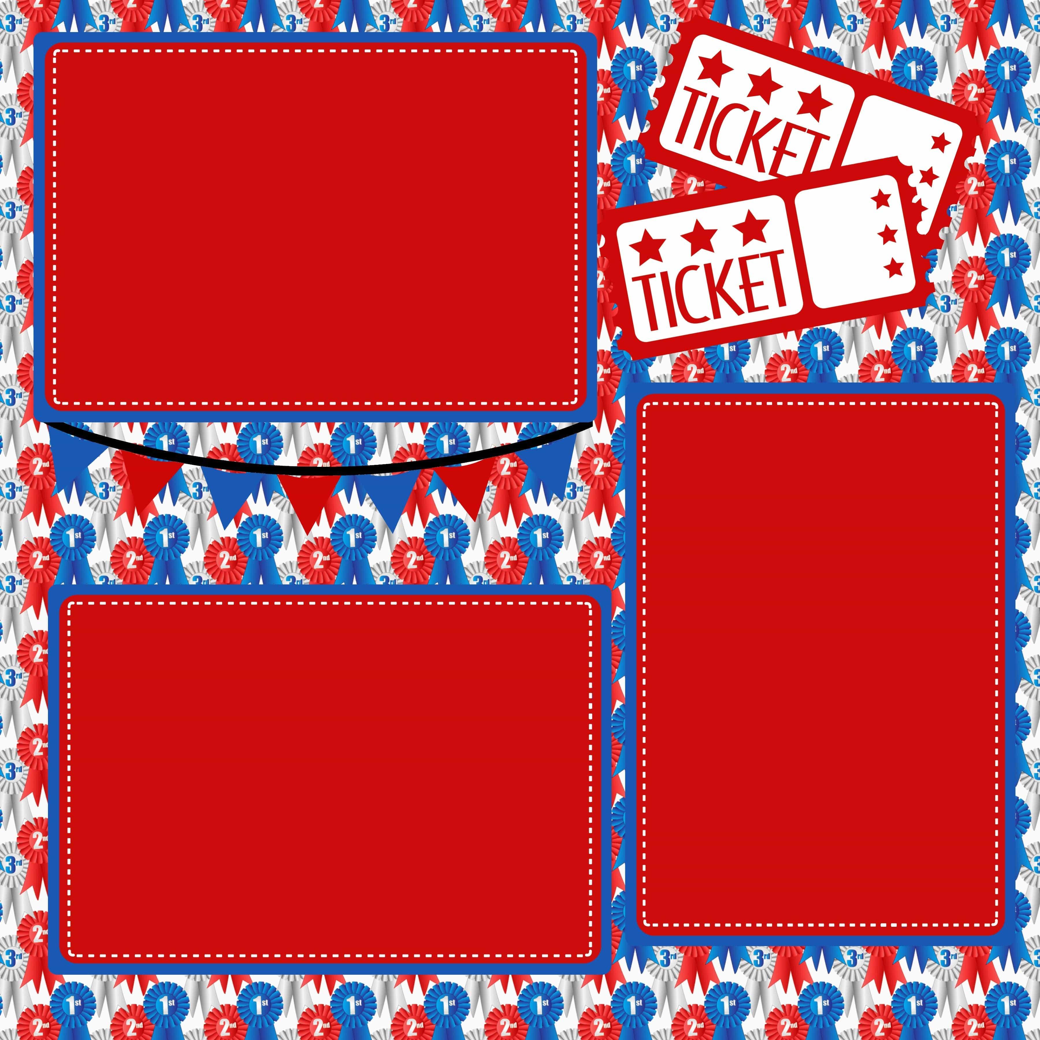 Fun At The Fair (2) - 12 x 12 Premade, Printed Scrapbook Pages by SSC Designs - Scrapbook Supply Companies