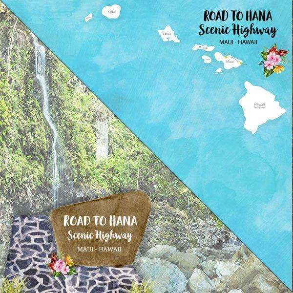 National Park Collection Hawaii Scenic Highway Road To Hana 12 x 12 Double-Sided Scrapbook Paper by Scrapbook Customs - Scrapbook Supply Companies