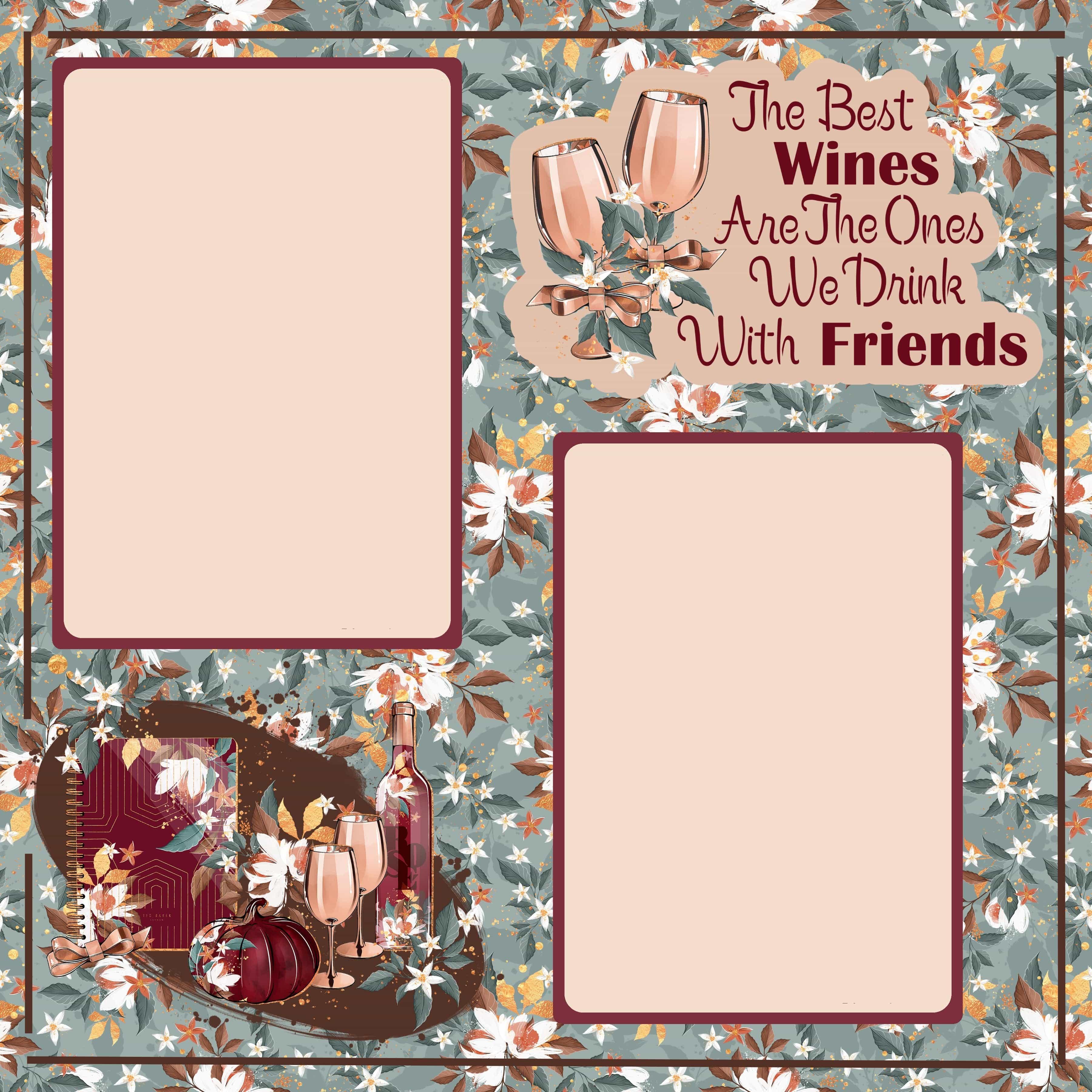 Partners In Wine (2) - 12 x 12 Premade, Printed Scrapbook Pages by SSC Designs - Scrapbook Supply Companies