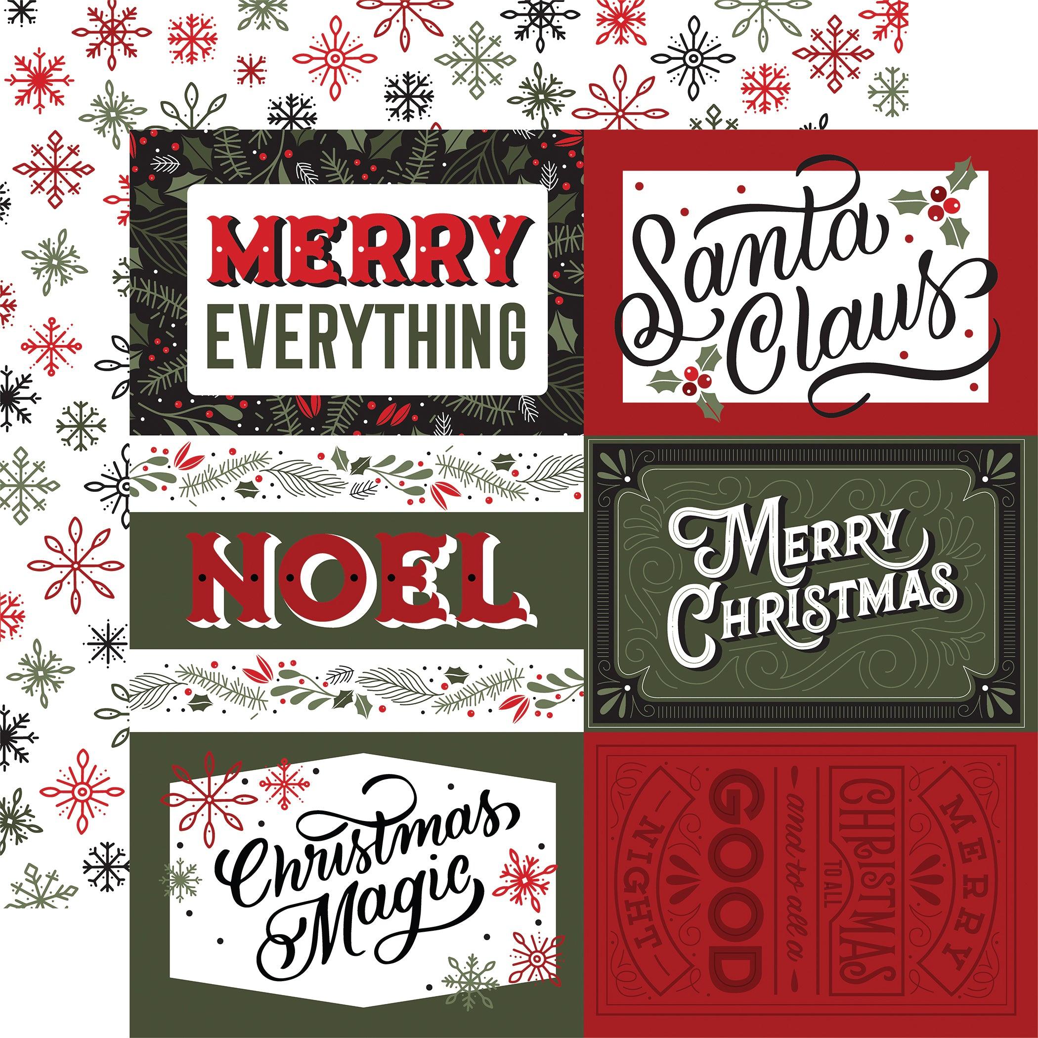Christmas Salutations Collection 6 x 4 Journaling Cards 12 x 12 Double-Sided Scrapbook Paper by Echo Park Paper - Scrapbook Supply Companies