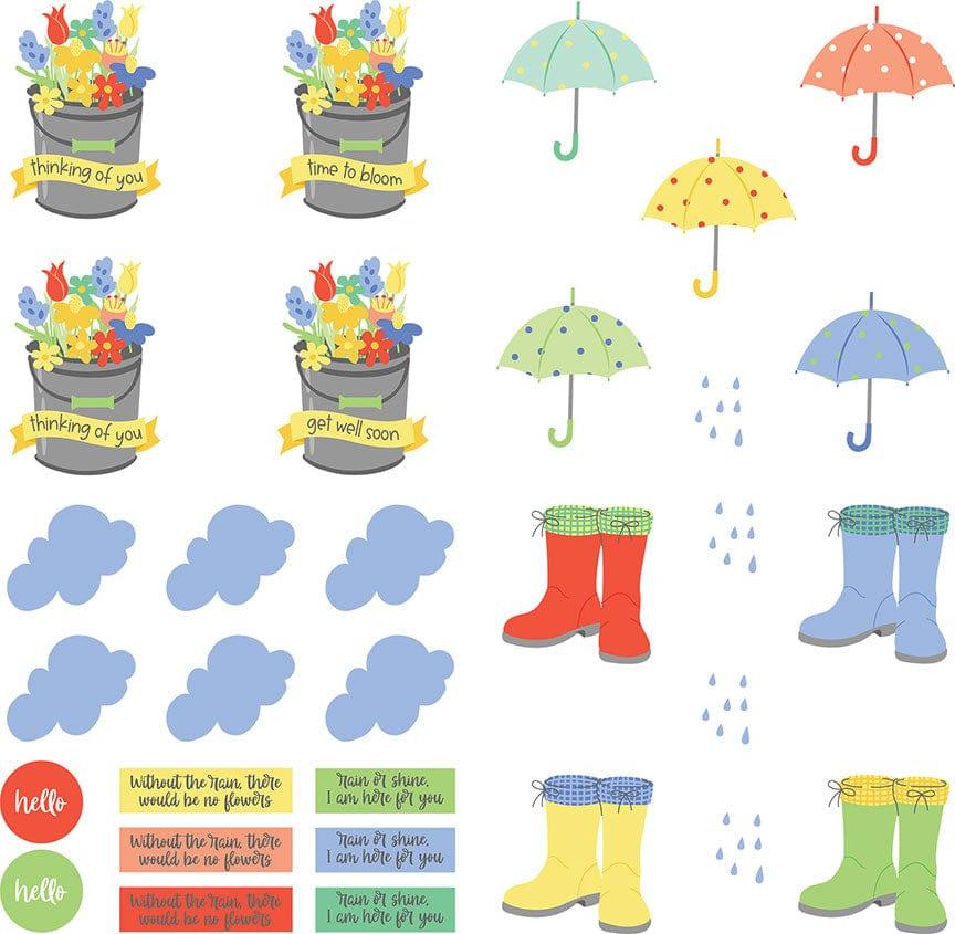 Showers and Flowers Collection Pre-Colored Paper For Use With Metal Dies 12 x 12 Scrapbook Paper by Photo Play Paper
