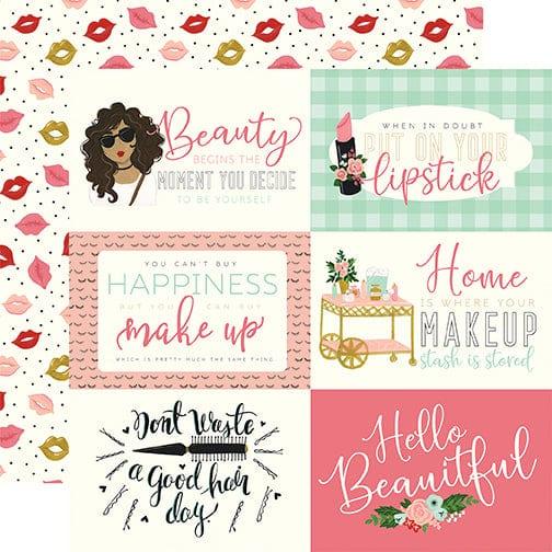 Salon Collection 6x4 Journaling Cards 12 x 12 Double-Sided Scrapbook Paper by Echo Park Paper