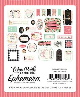 Salon Collection 5 x 5 Ephemera Die Cut Scrapbook Embellishments by Echo Park Paper - Scrapbook Supply Companies