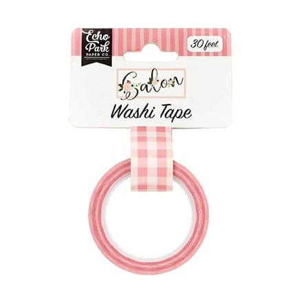 Salon Collection Pink Buffalo Plaid Washi Tape by Echo Park Paper - 30 Feet - Scrapbook Supply Companies