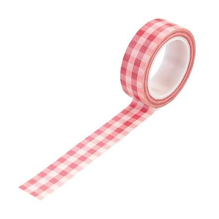 Salon Collection Pink Buffalo Plaid Washi Tape by Echo Park Paper - 30 Feet - Scrapbook Supply Companies