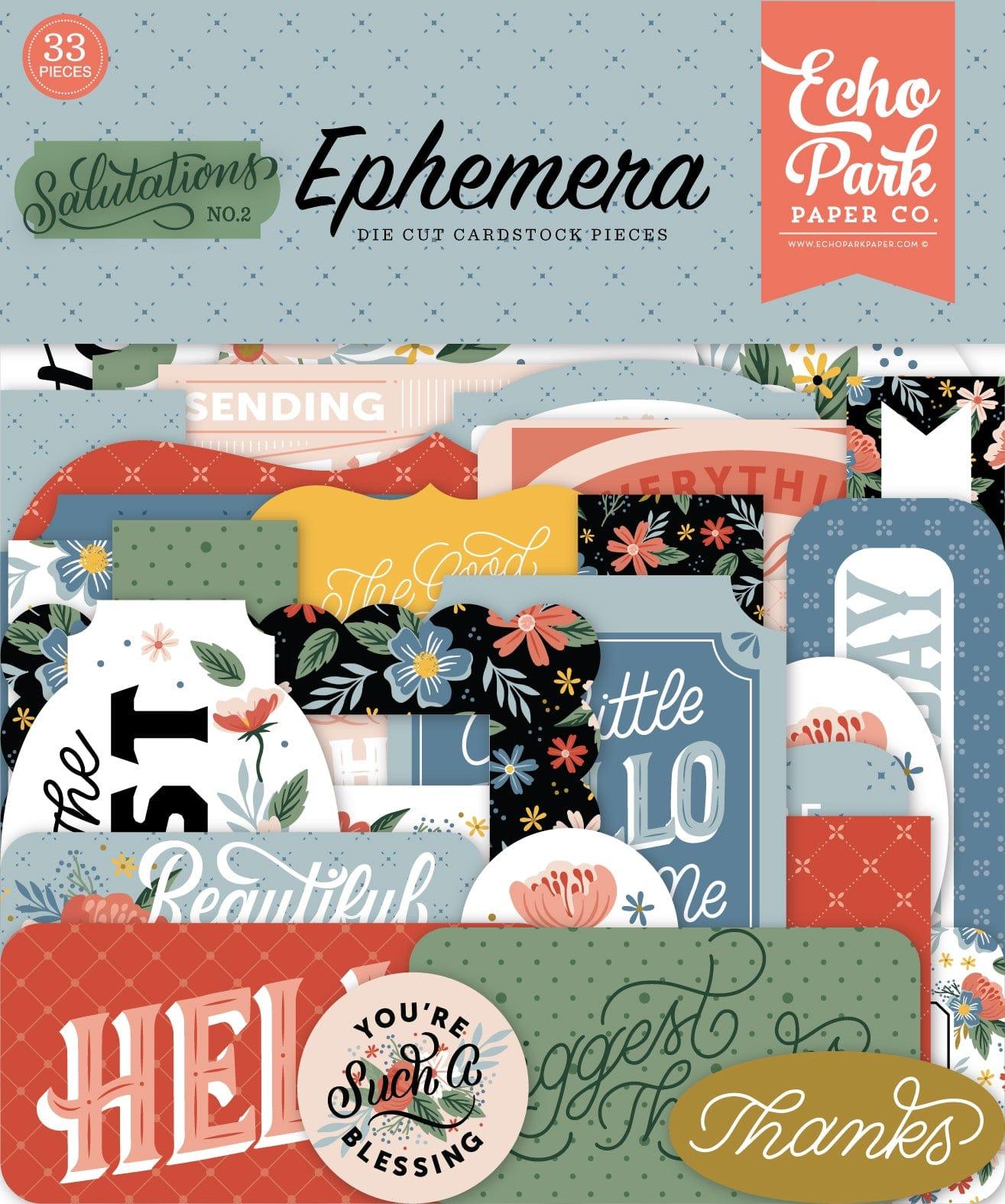 Salutations No. 2 Collection 5 x 5 Scrapbook Ephemera Die Cuts by Echo Park Paper - Scrapbook Supply Companies