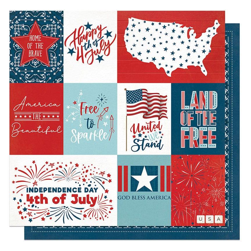 Stars & Stripes Collection Bravery 12 x 12 Double-Sided Scrapbook Paper by Photo Play Paper