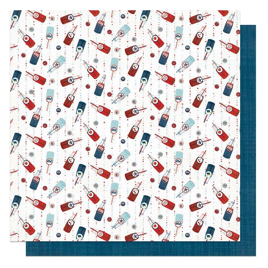 Stars & Stripes Collection Soda Bottles 12 x 12 Double-Sided Scrapbook Paper by Photo Play Paper