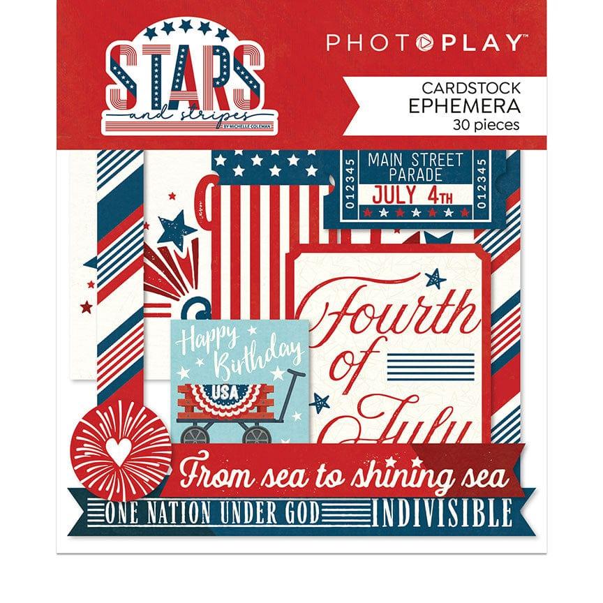 Stars & Stripes Collection 5 x 5 Die Cut Scrapbook Embellishments by Photo Play Paper