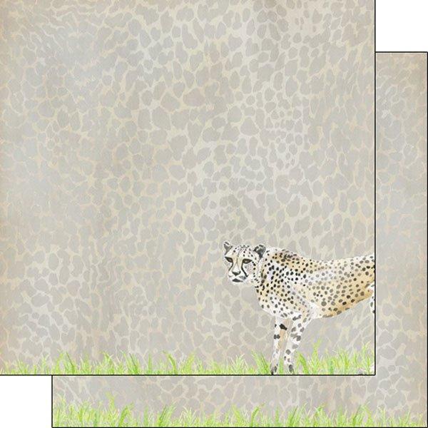 African Safari Collection Cheetah 12 x 12 Double-Sided Scrapbook Paper by Scrapbook Customs - Scrapbook Supply Companies