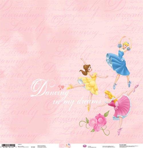 Disney Specialty Paper 12 inch x 12 inch-Princess Dancing, Glitter