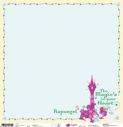 Disney Tangled Collection Rapunzel The Magic's In Your Heart Gold Foiled 12 x 12 Scrapbook Paper by Sandylion
