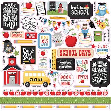 School Rules Collection 12 x 12 Scrapbook Sticker Sheet by Echo Park Paper - Scrapbook Supply Companies