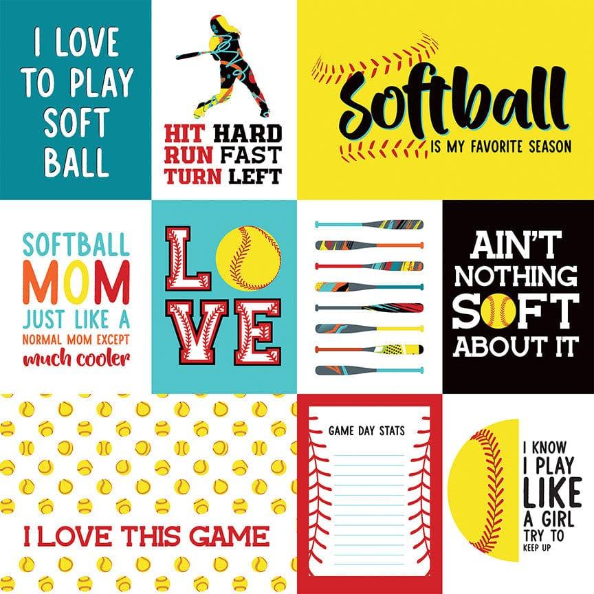 MVP Softball Collection Game Day 12 x 12 Double-Sided Scrapbook Paper by Photo Play Paper - Scrapbook Supply Companies