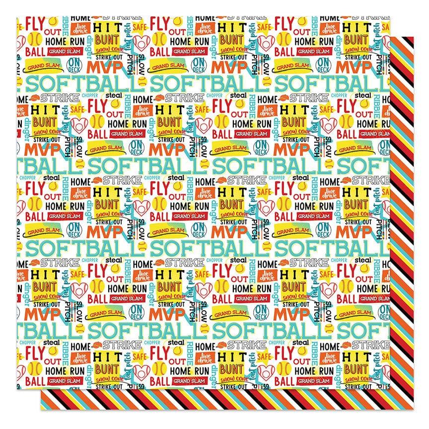 MVP Softball Collection Steal 12 x 12 Double-Sided Scrapbook Paper by Photo Play Paper