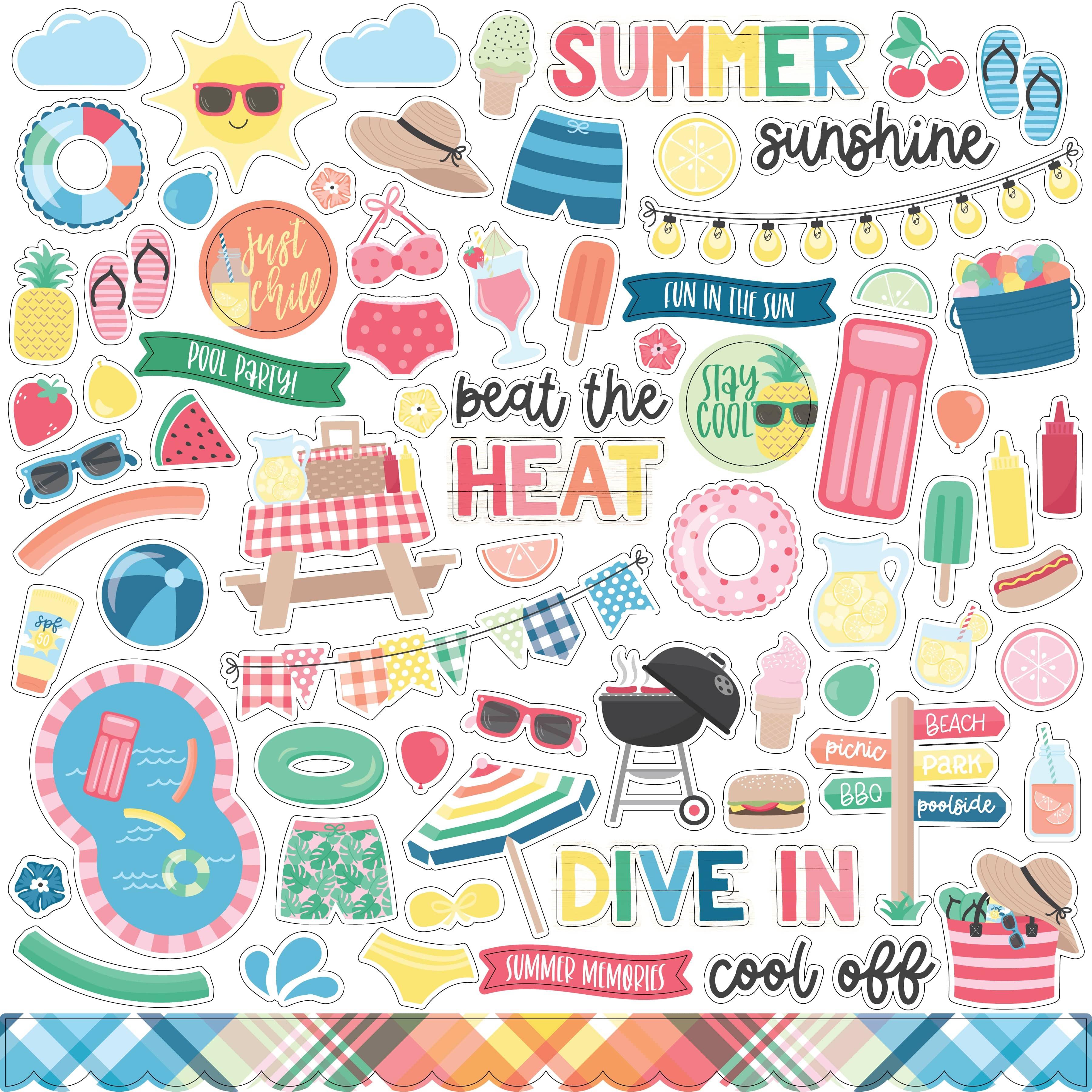 Sun Kissed Collection 12 x 12 Scrapbook Sticker Sheet by Echo Park Paper