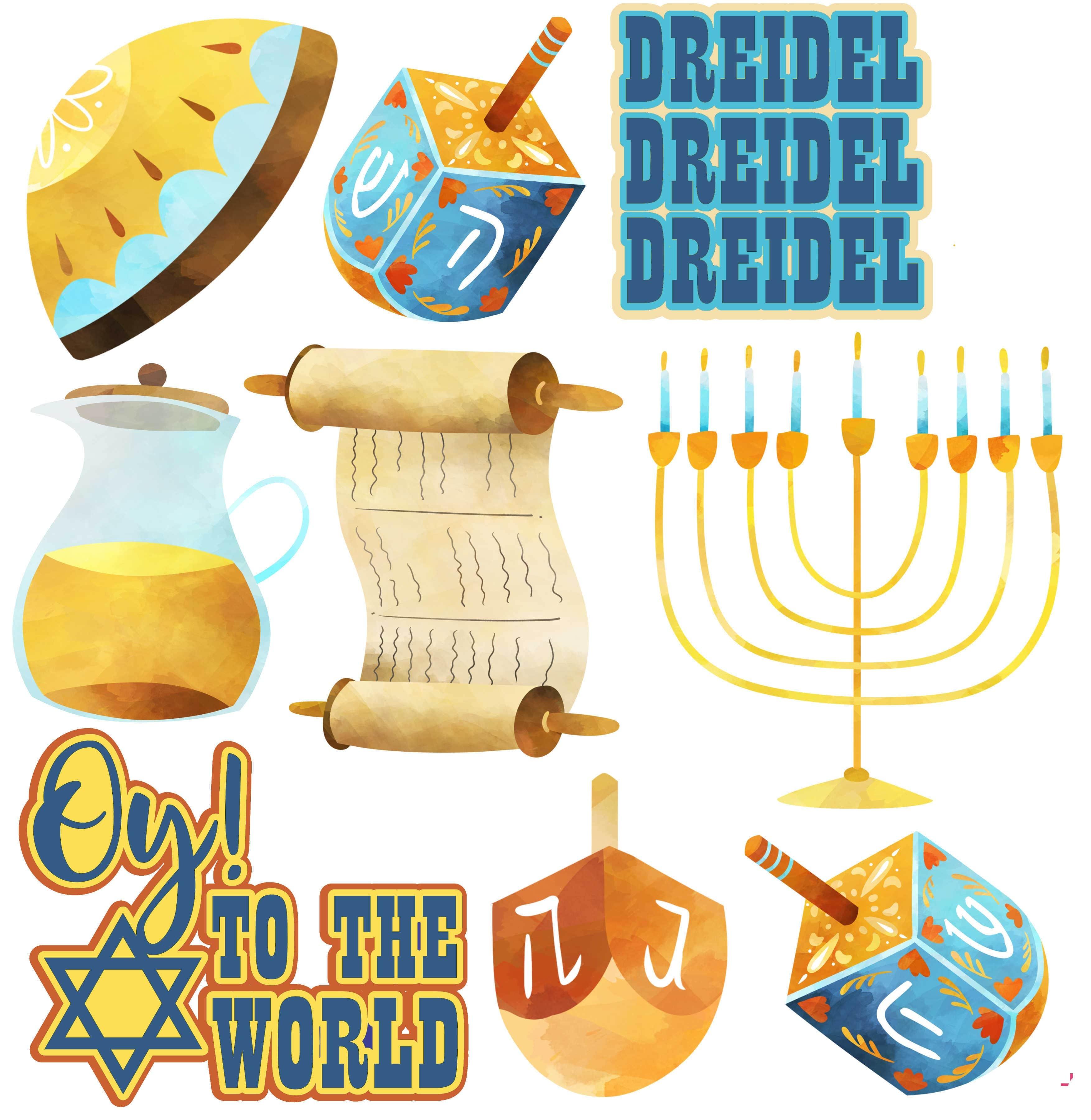 Quirky Quotes Collection Hanukkah Sayings Laser Cut Scrapbook or Card Embellishments by SSC Laser Designs - 9 Pieces