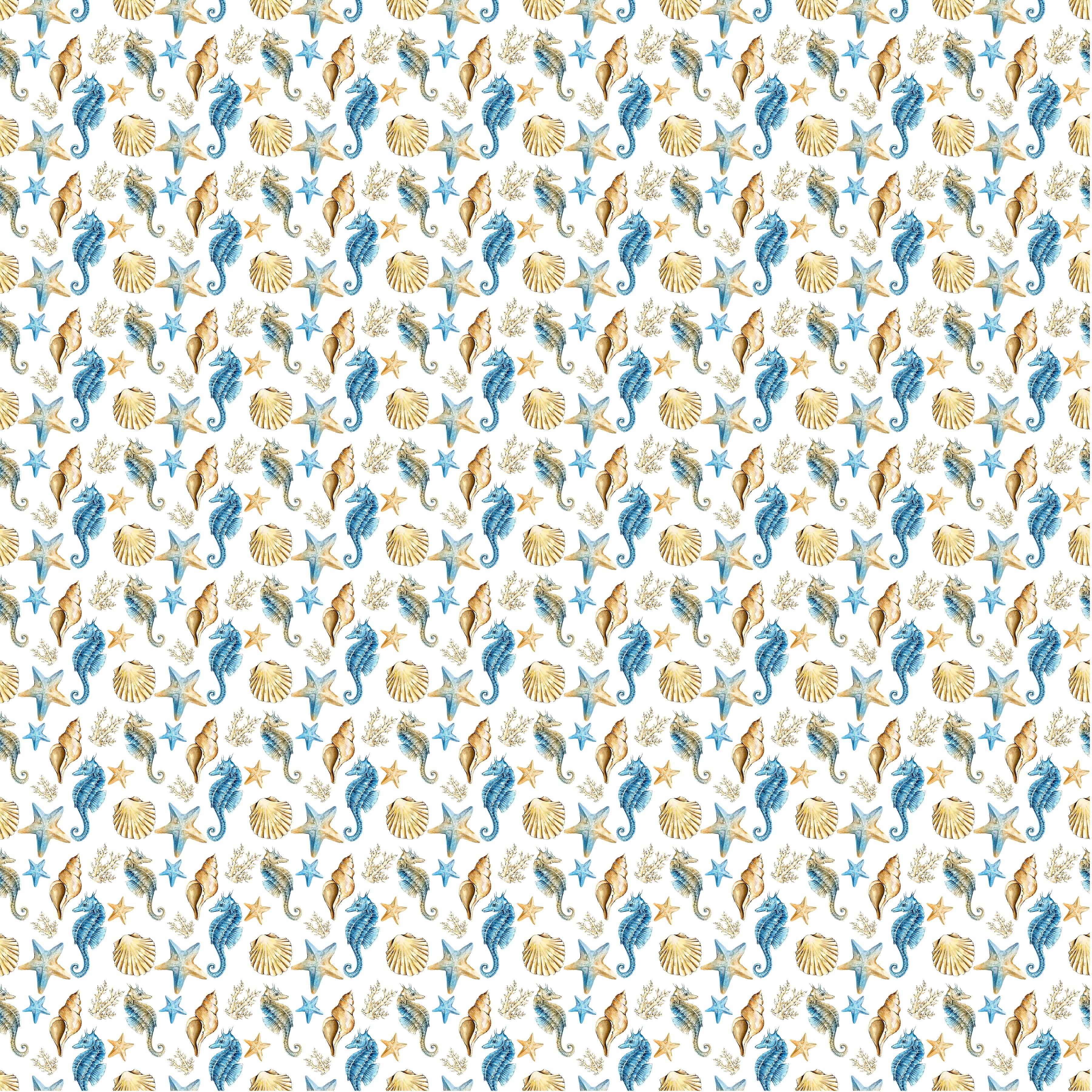 Frou Frou's Sun & Sand Collection Conch You Hear Me? 12 x 12 Double-Sided Scrapbook Paper by SSC Designs