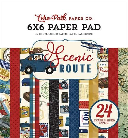 Scenic Route Collection 6 x 6 Paper Pad by Echo Park Paper - 24 Double-Sided Papers - Scrapbook Supply Companies