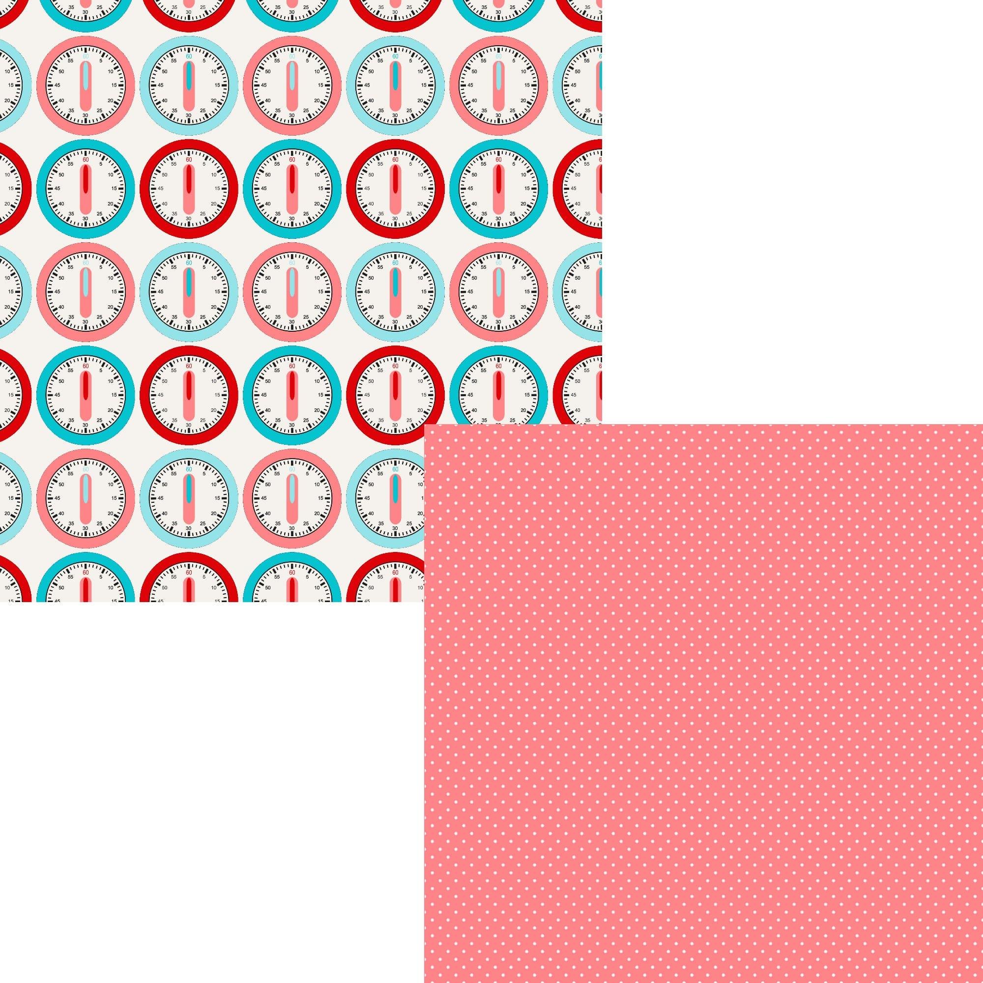 Sugar & Spice Collection Time's Up 12 x 12 Double-Sided Scrapbook Paper by SSC Designs