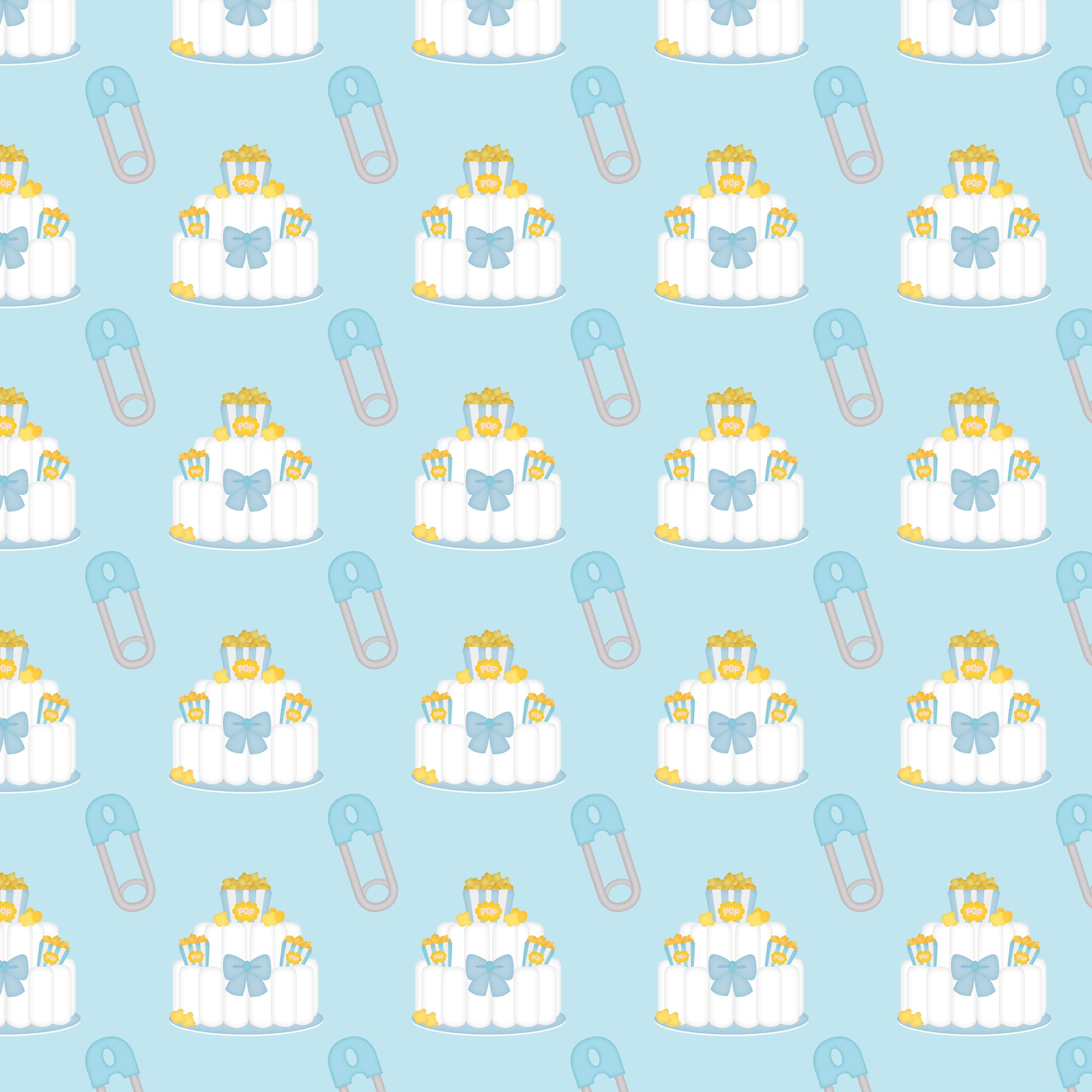 Ready To Pop Collection Diaper Cake 12 x 12 Double-Sided Scrapbook Paper by SSC Designs