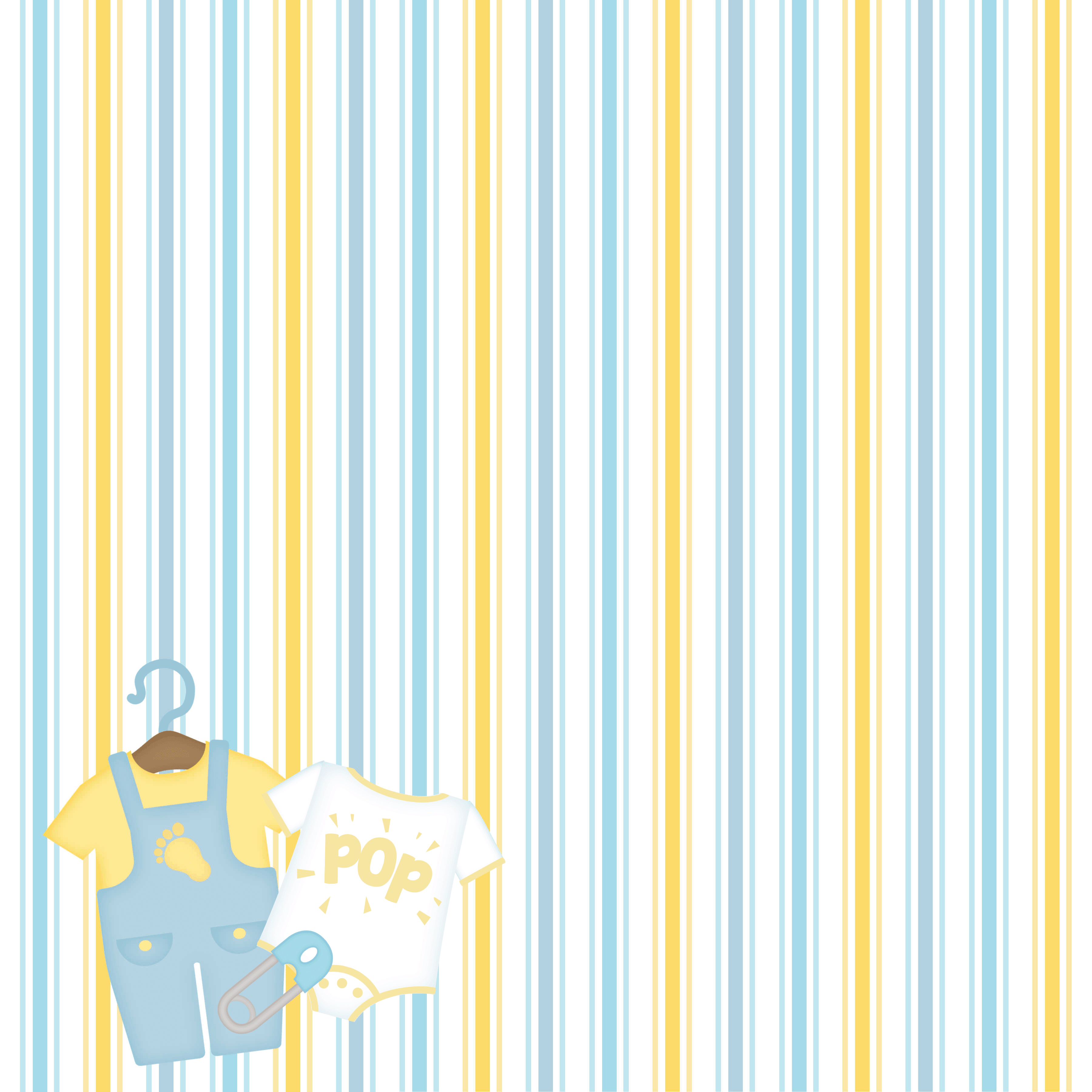 Ready To Pop Collection Onesie Boy 12 x 12 Double-Sided Scrapbook Paper by SSC Designs