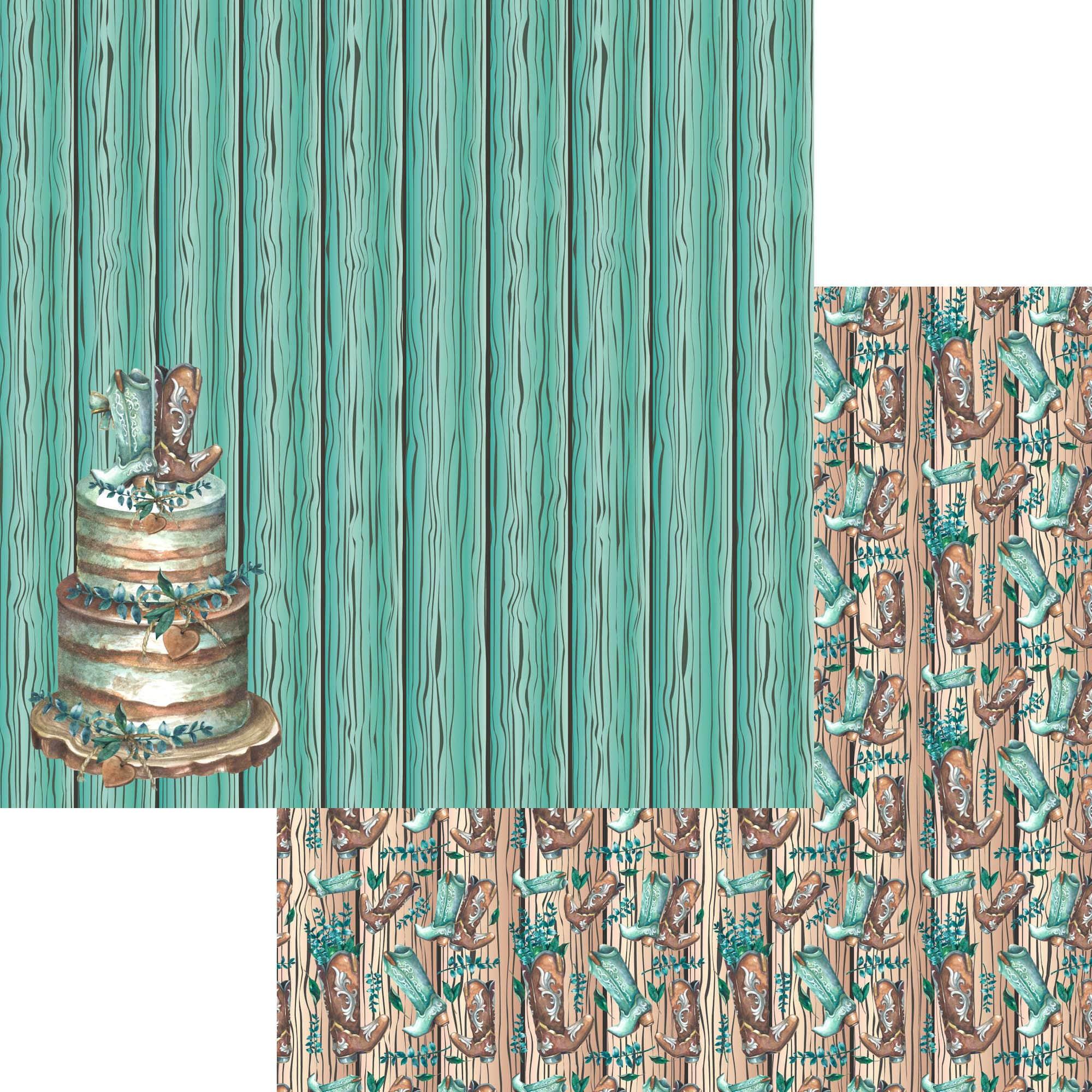 Rustic Wedding Collection Country Kickin' 12 x 12 Double-Sided Scrapbook Paper by SSC Designs