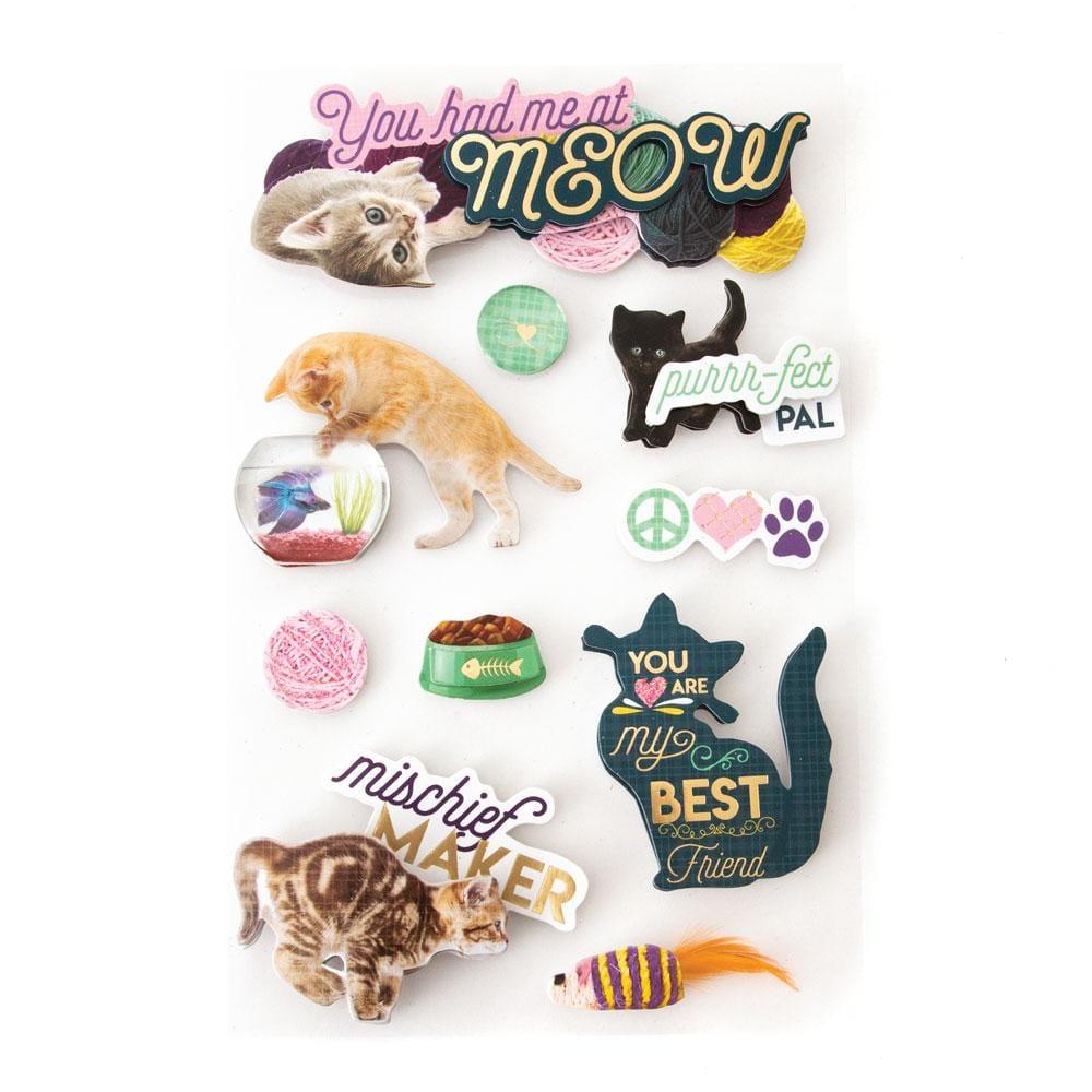 Pet Collection You Had Me at Meow 5 x 7 Glitter 3D Scrapbook Embellishment by Paper House Productions - Scrapbook Supply Companies