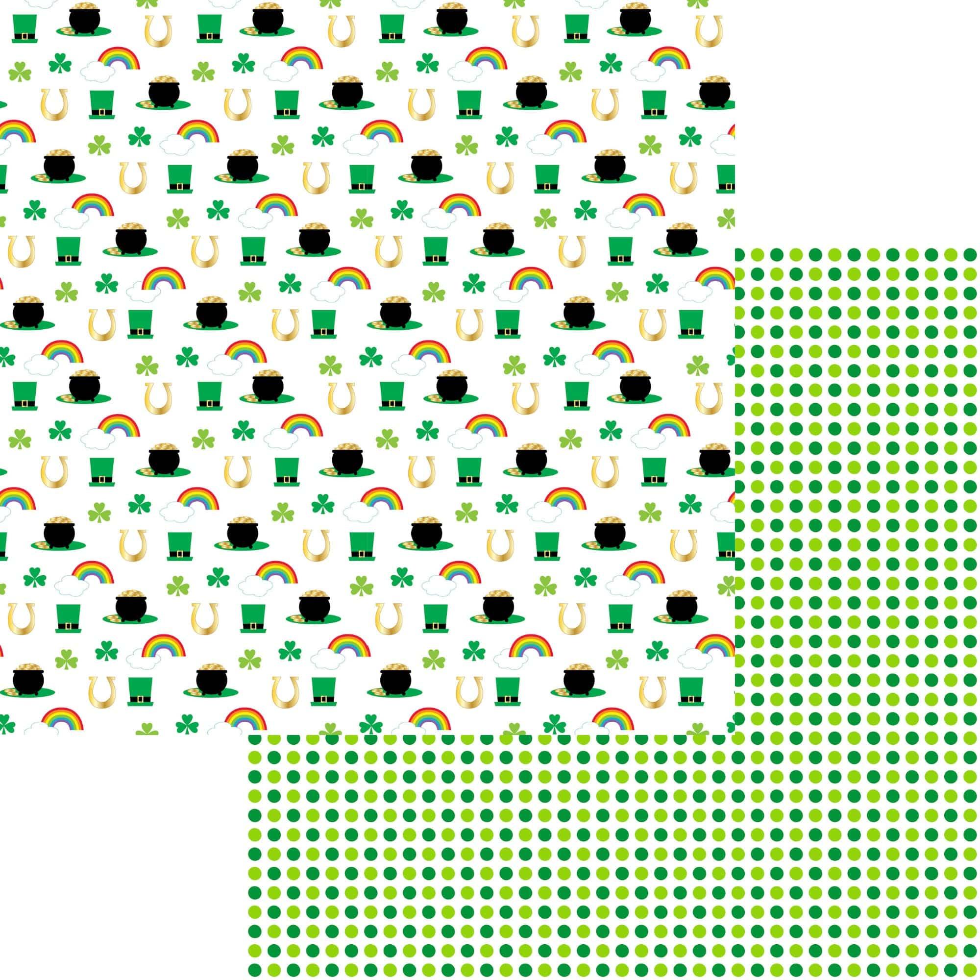 St. Pat's Traditional Collection Pot of Gold 12 x 12 Double-Sided Scrapbook Paper by SSC Designs