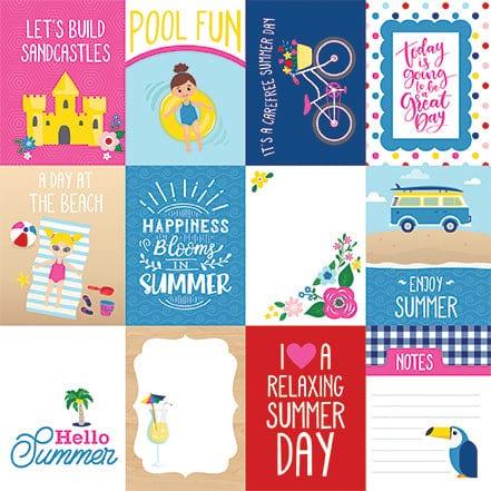 I Love Summer Collection 3 x 4 Journaling Cards 12 x 12 Double-Sided Scrapbook Paper by Echo Park Paper - Scrapbook Supply Companies