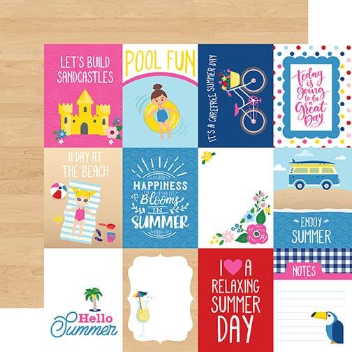 I Love Summer Collection 3 x 4 Journaling Cards 12 x 12 Double-Sided Scrapbook Paper by Echo Park Paper - Scrapbook Supply Companies