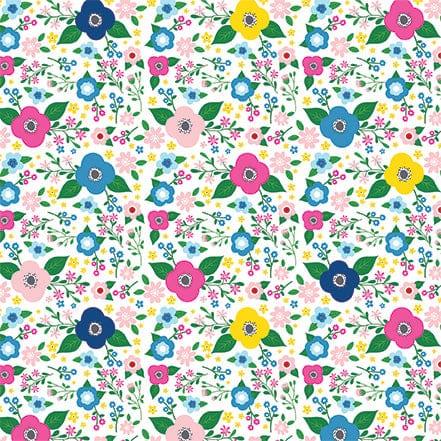 I Love Summer Collection Summer Floral 12 x 12 Double-Sided Scrapbook Paper by Echo Park Paper - Scrapbook Supply Companies