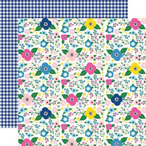 I Love Summer Collection Summer Floral 12 x 12 Double-Sided Scrapbook Paper by Echo Park Paper - Scrapbook Supply Companies