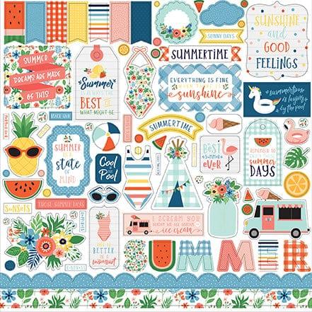 Summertime Collection 12 x 12 Scrapbook Sticker Sheet by Echo Park Paper - Scrapbook Supply Companies