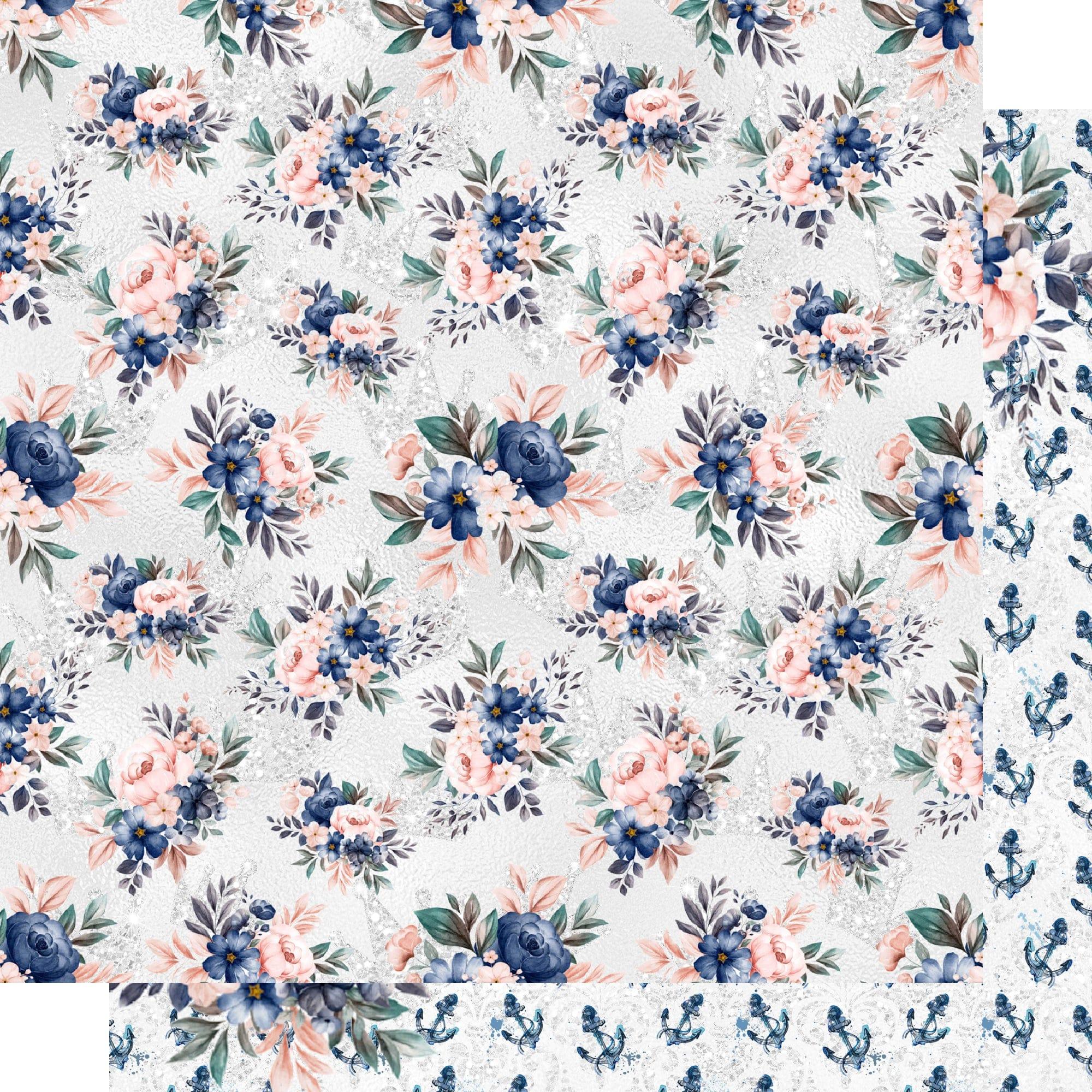 Seaside Wedding Collection Beautiful Blooms 12 x 12 Double-Sided Scrapbook Paper by SSC Designs