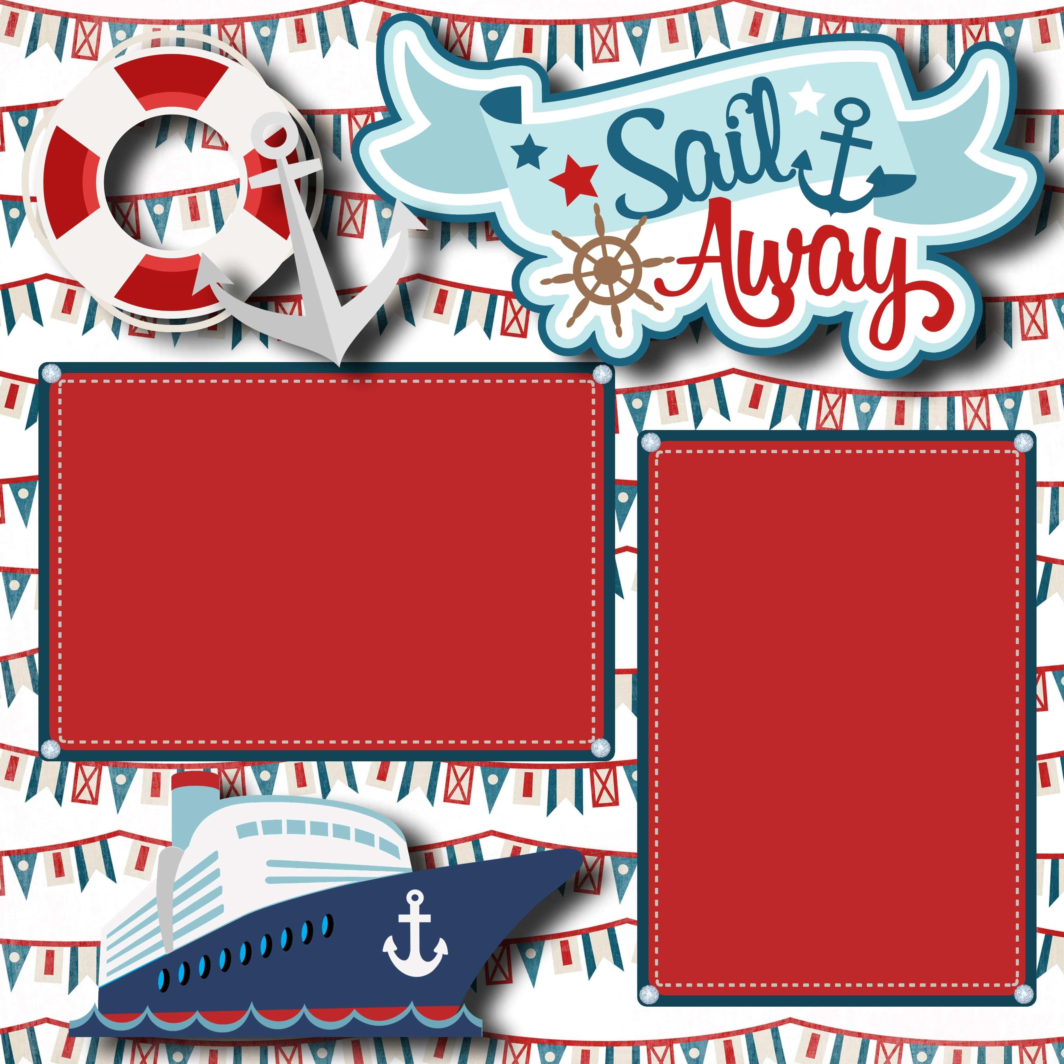 Sail Away (2) - 12 x 12 Premade, Printed Scrapbook Pages by SSC Designs - Scrapbook Supply Companies