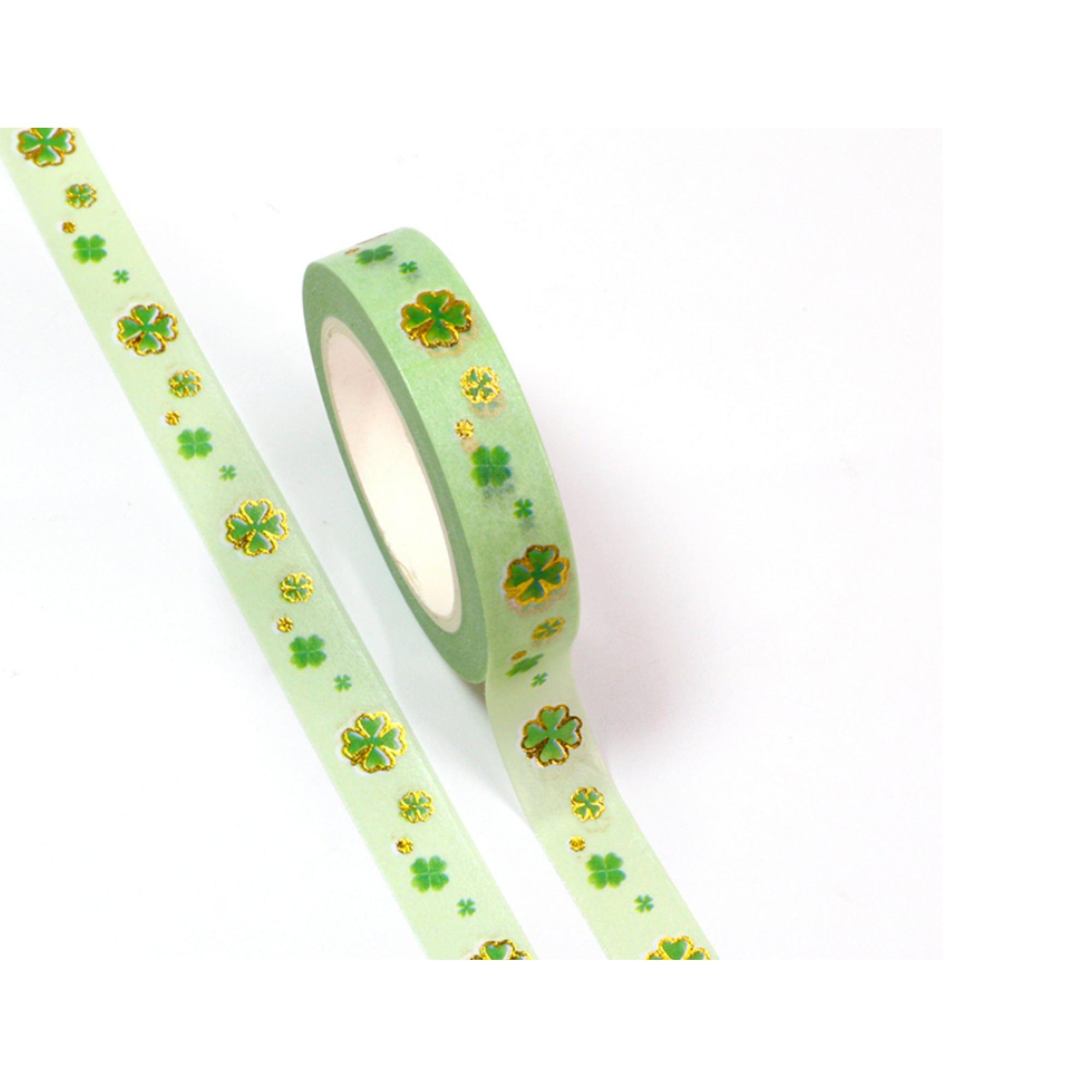 TW Collection Shamrocks Gold Foiled Washi Tape by SSC Designs - 10mm x 30 Feet