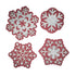 Burgundy Glittered Snowflakes 2 x 3 Fully-Assembled Laser Cut Scrapbook Embellishments by SSC Laser Designs