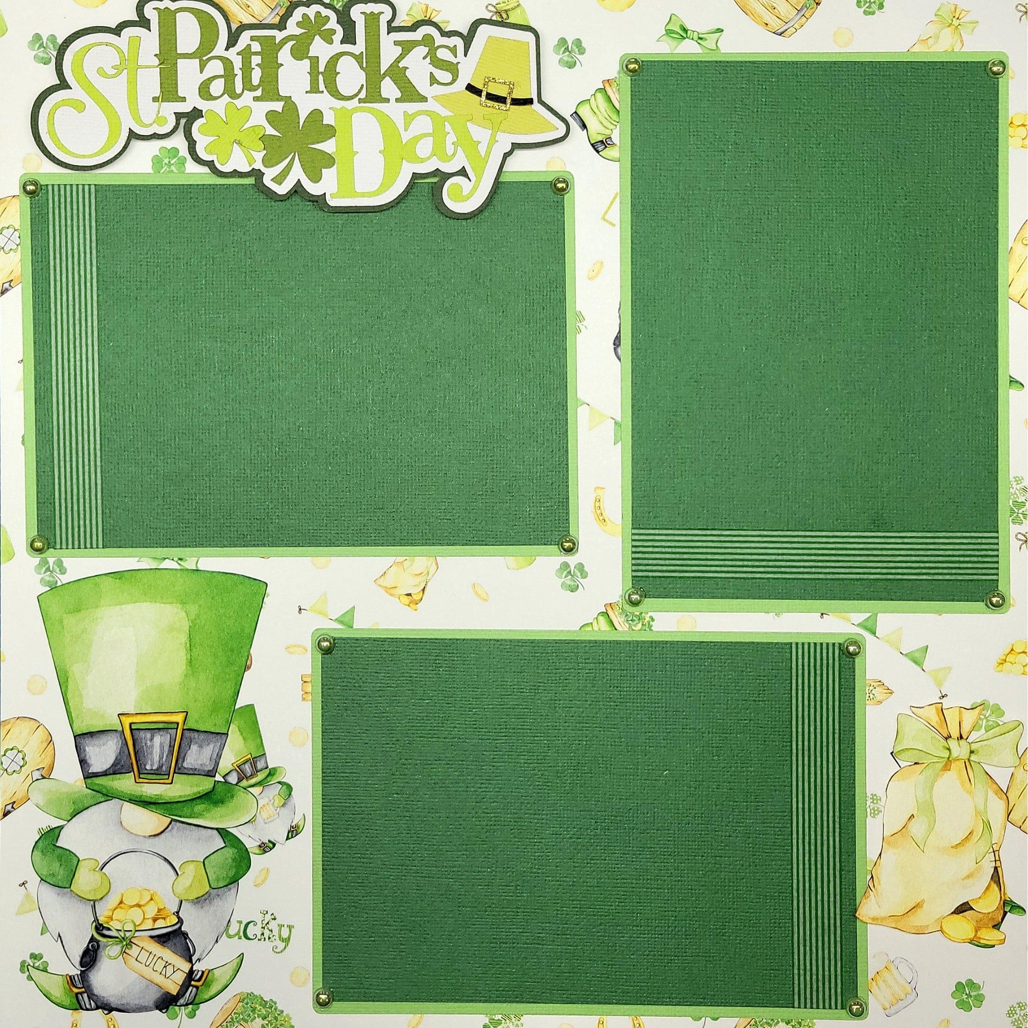 St. Patrick's Day 2023 (2) - 12 x 12 Pages, Fully-Assembled & Hand-Embellished 3D Scrapbook Premade by SSC Designs - Scrapbook Supply Companies