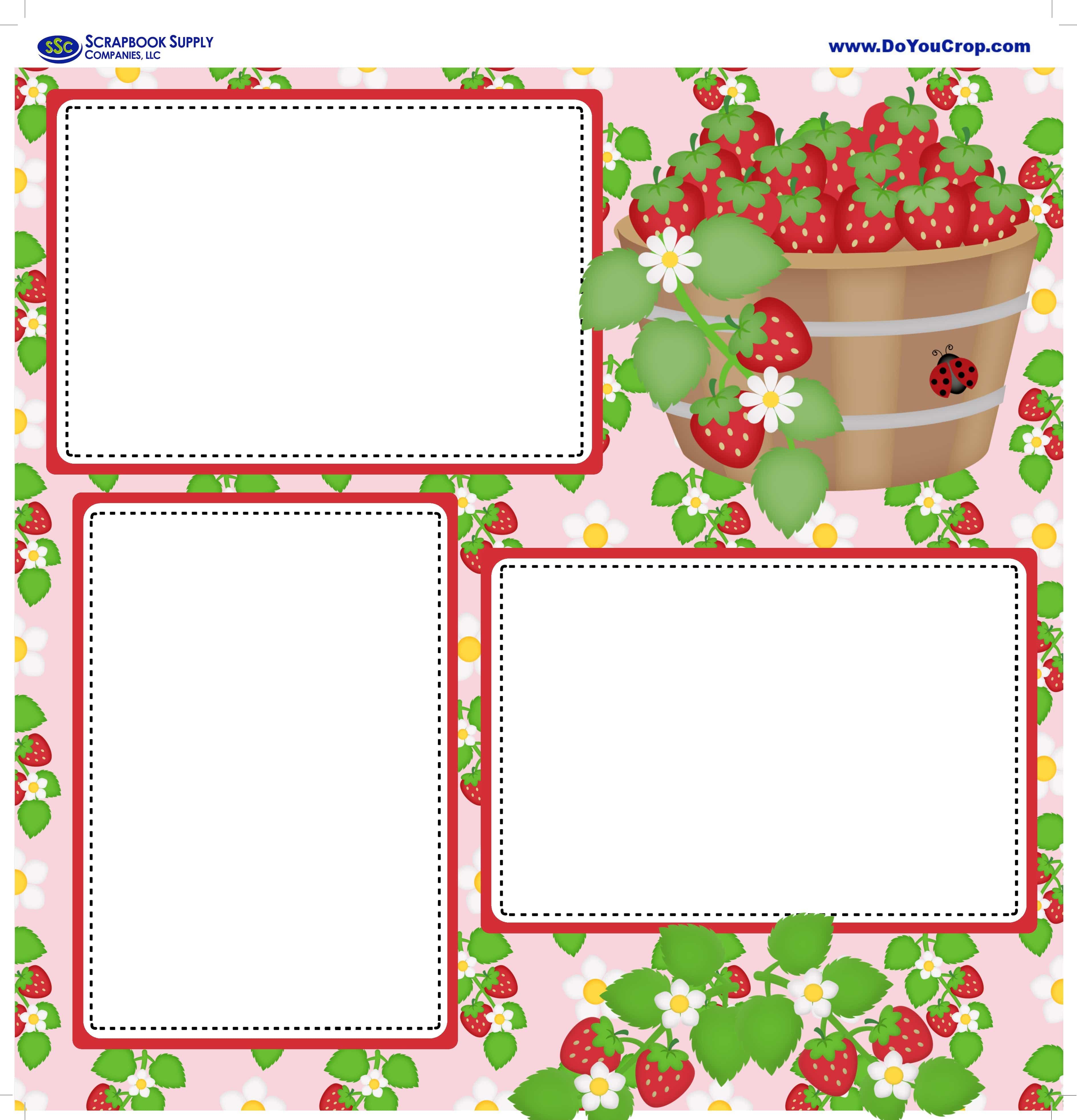Picking Strawberries (2) - 12 x 12 Premade, Printed Scrapbook Pages by SSC Designs - Scrapbook Supply Companies