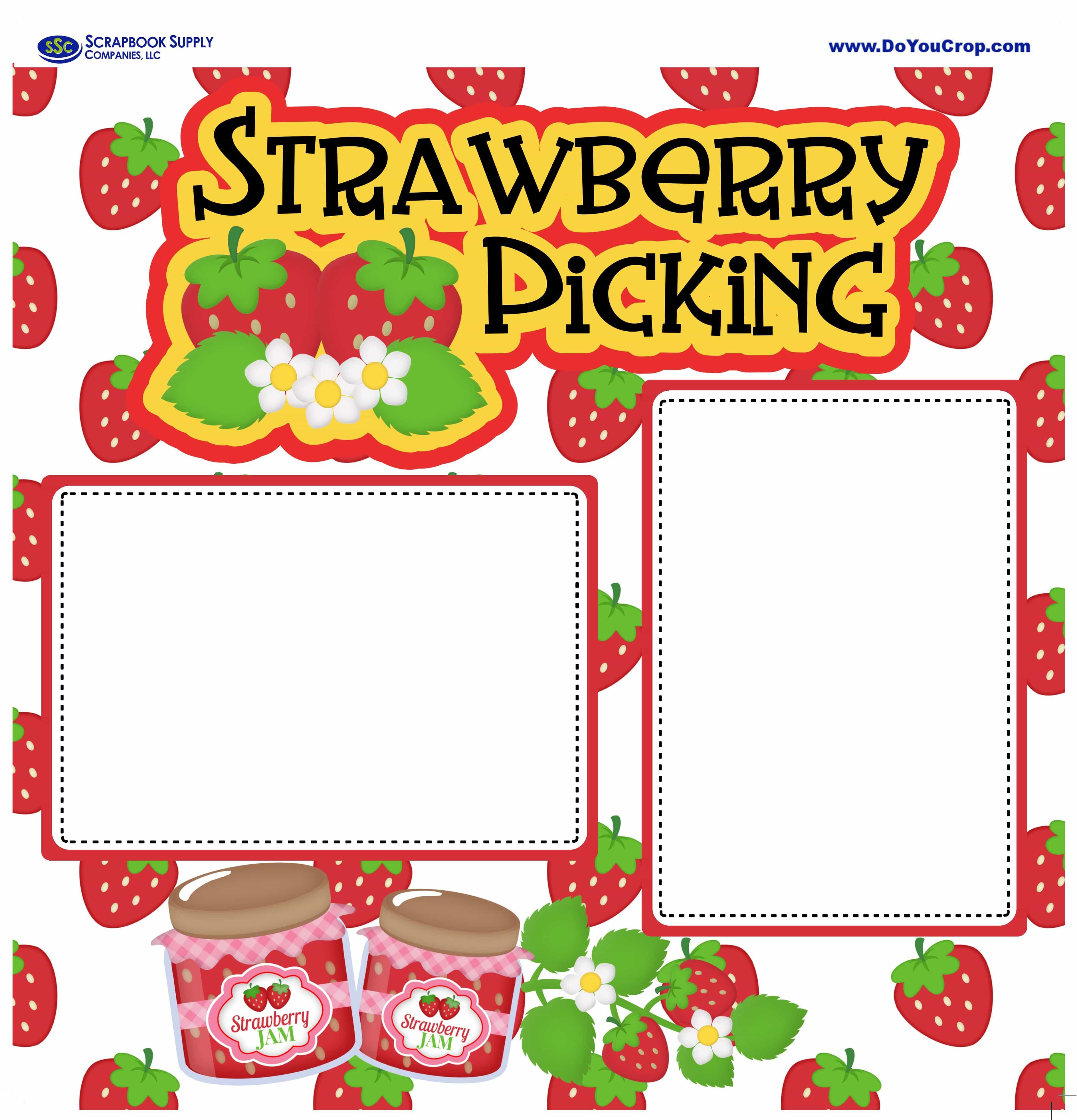Picking Strawberries (2) - 12 x 12 Premade, Printed Scrapbook Pages by SSC Designs - Scrapbook Supply Companies