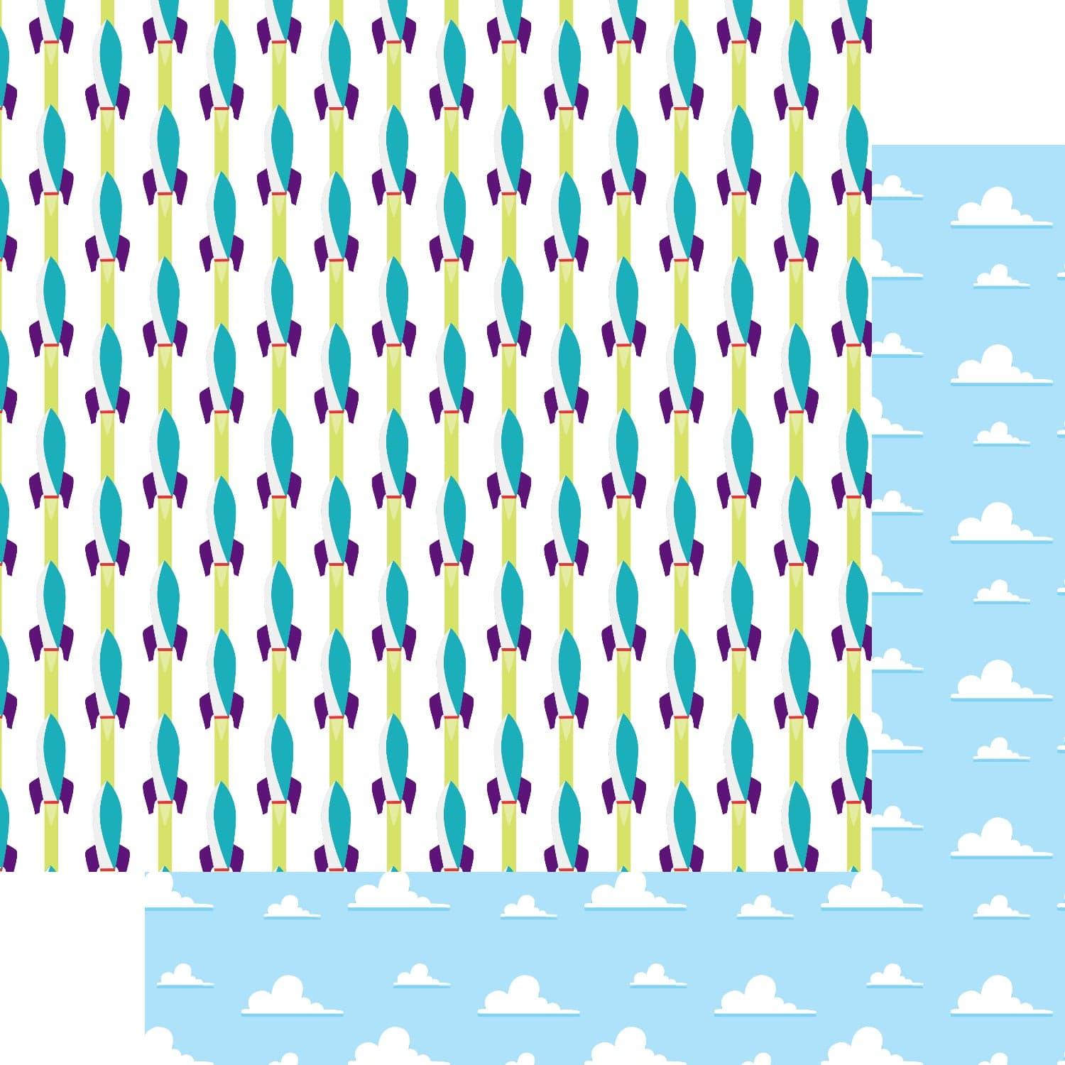 Toy Box Collection Blast Off 12 x 12 Double-Sided Scrapbook Paper by SSC Designs