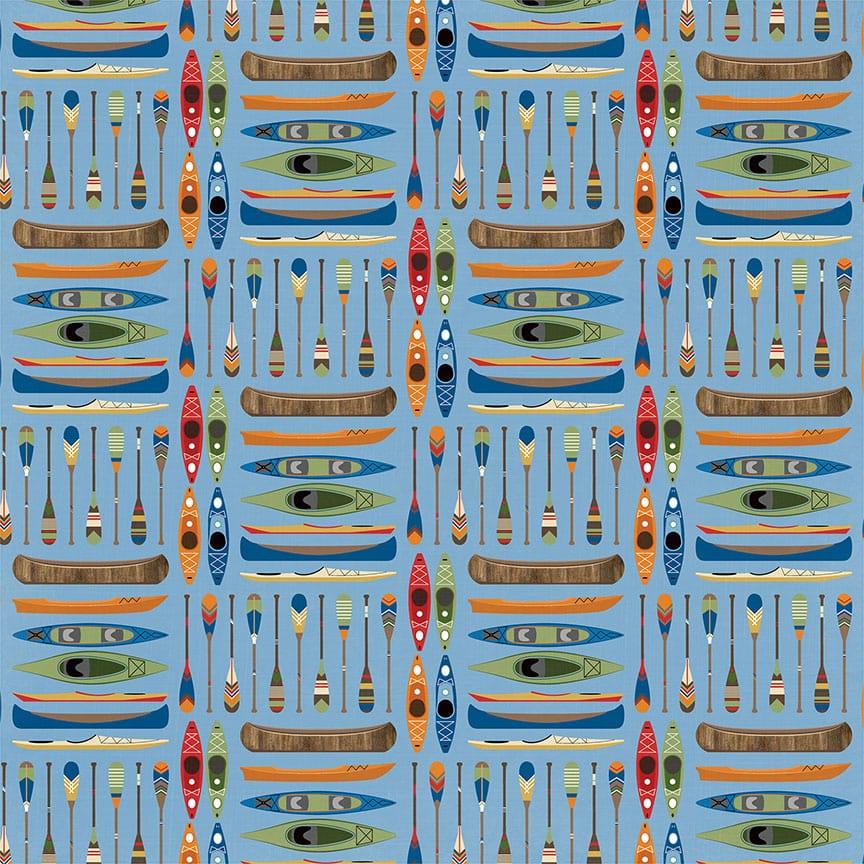 The Great Outdoors Collection Row Your Boat 12 x 12 Double-Sided Scrapbook Paper by Photo Play Paper - Scrapbook Supply Companies