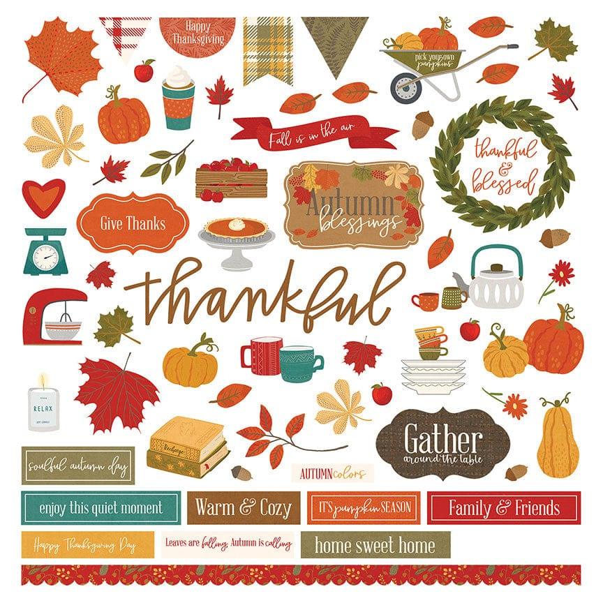 Thankful & Blessed Collection 12 x 12 Cardstock Scrapbook Sticker Sheet by Photo Play Paper