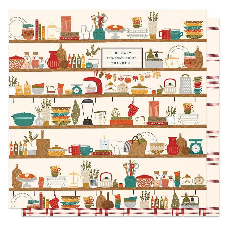 Thankful & Blessed Collection Autumn Kitchen 12 x 12 Double-Sided Scrapbook Paper by Photo Play Paper