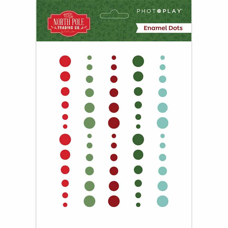 The North Pole Trading Co. Collection Enamel Dots Scrapbook Embellishment by Photo Play Paper